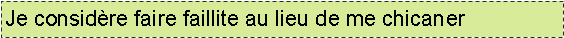 Text Box: Je consid�re faire faillite au lieu de me chicaner