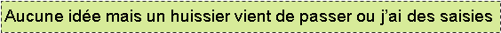Text Box: Aucune id�e mais un huissier vient de passer ou j�ai des saisies